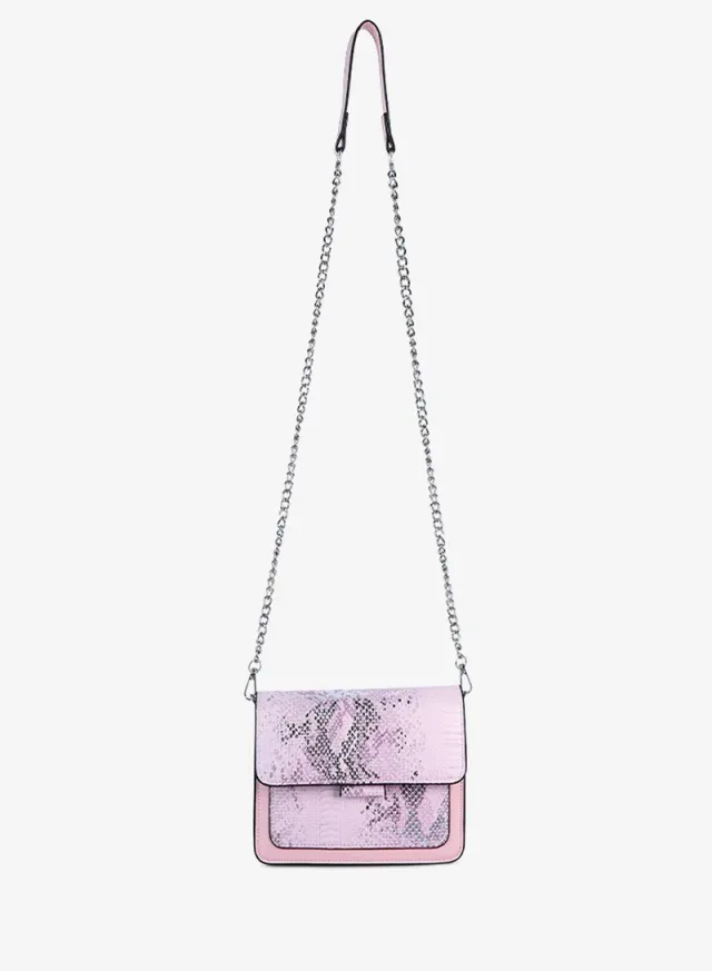 Reptile Print Sling Bag Pink – image 2
