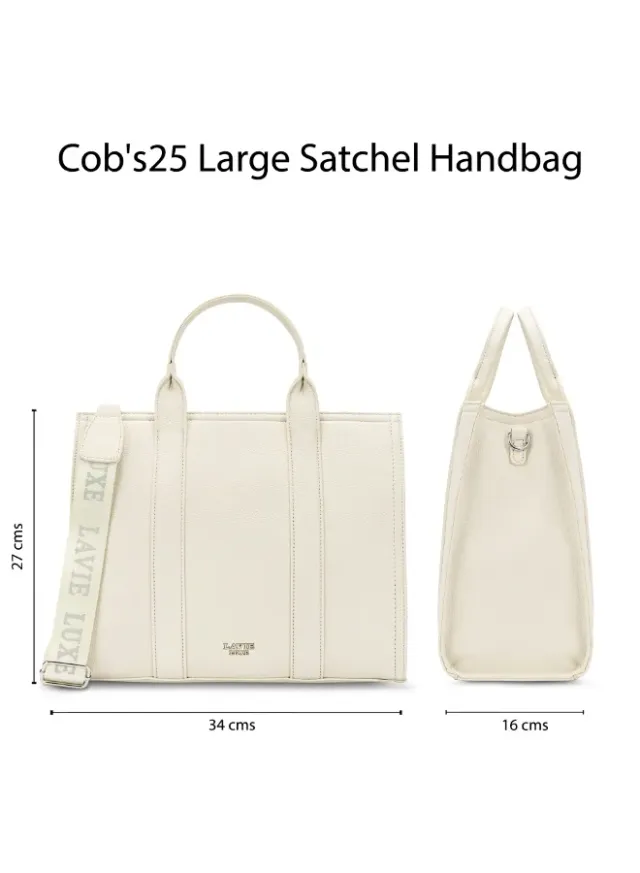 Luxe Cob's25 Large Satchel Off White – image 4
