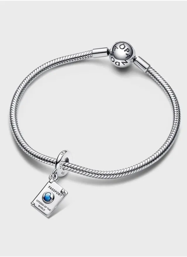 Sterling Silver Travel Passport Dangle Charm with Hinged Opening – image 3