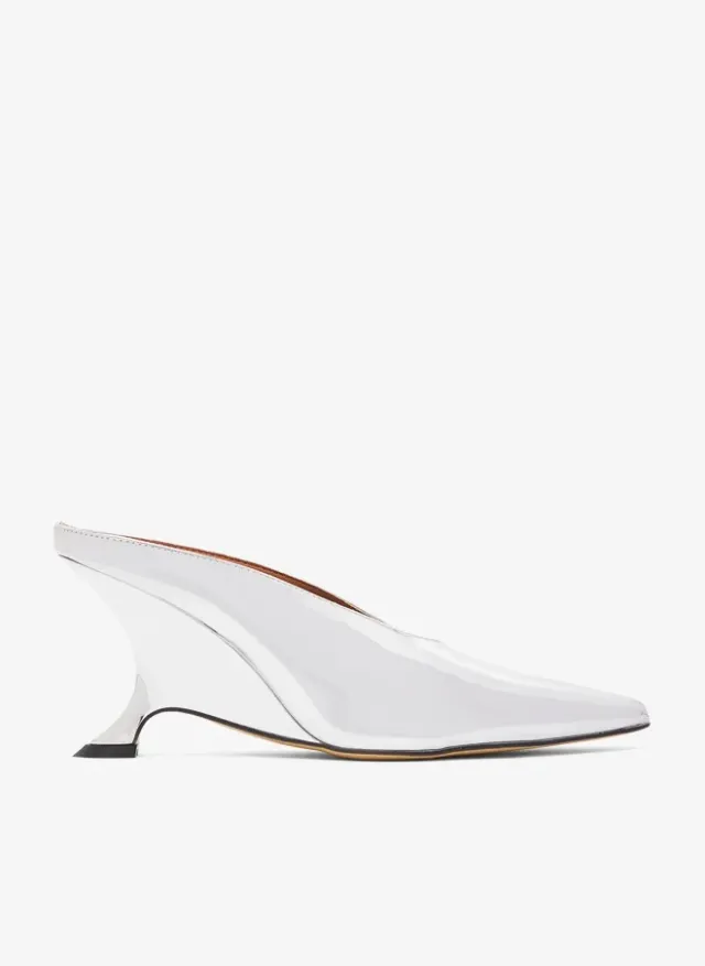 Statement Mid-Heel Mules Metallic