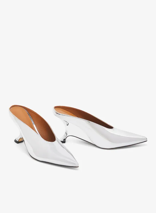 Statement Mid-Heel Mules Metallic – image 4