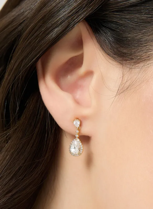 Diamante Embellished Drop Earrings