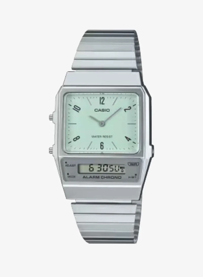 AQ-800E-3ADF ساعة ستانلس ستيل 32.1 مم أخضر