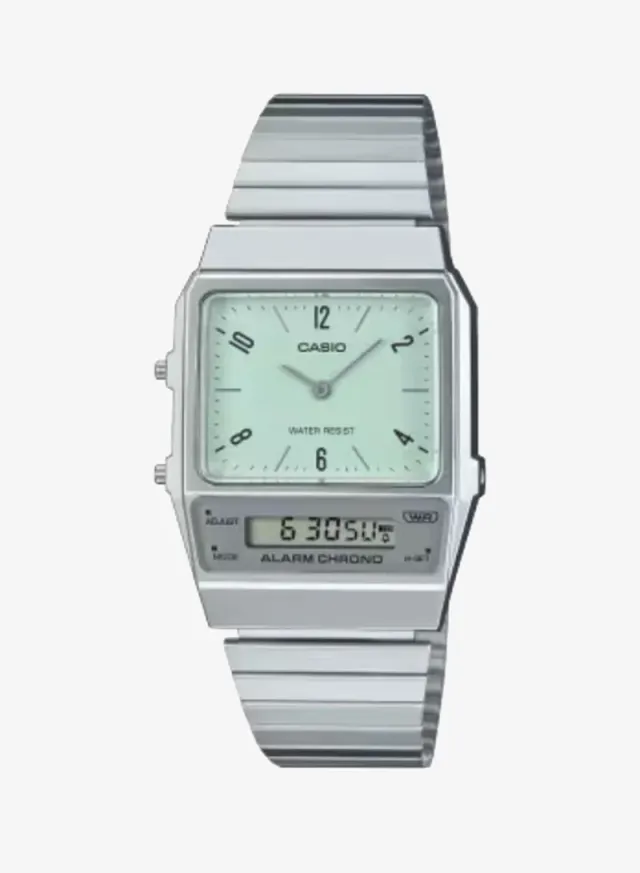 AQ-800E-3ADF ساعة ستانلس ستيل 32.1 مم أخضر
