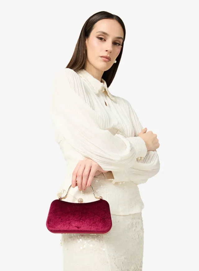 Shimmer Gold Accent Top Handle Bag – image 6