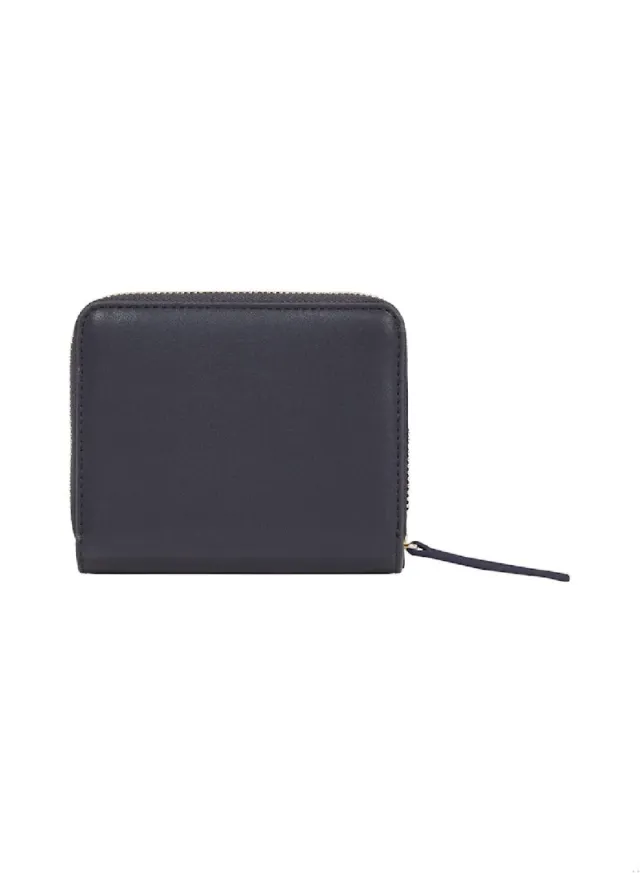 Black Faux Leather Zip-Around Wallet with 8 Card Slots and Coin Pocket – image 2