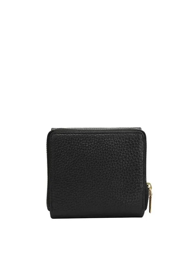 Black Leather Zip-Around Wallet for Women – image 3