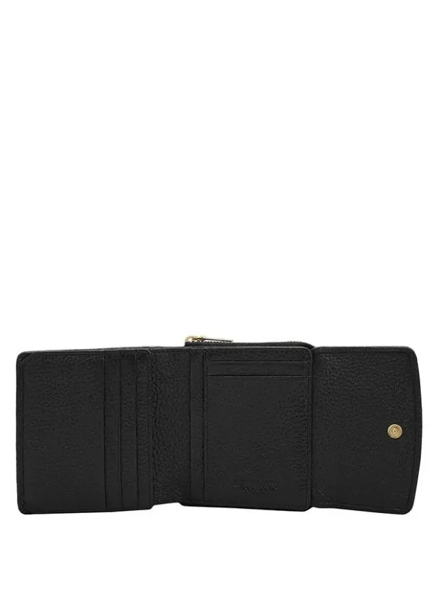 Black Leather Zip-Around Wallet for Women – image 4