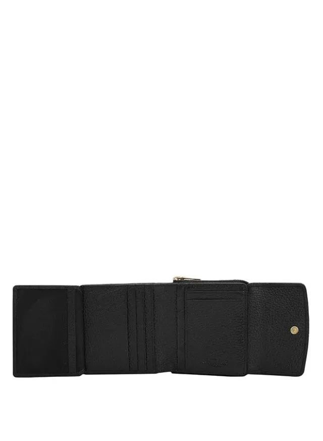 Black Leather Zip-Around Wallet for Women – image 5