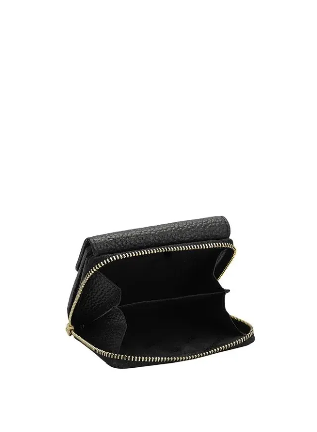 Black Leather Zip-Around Wallet for Women – image 6