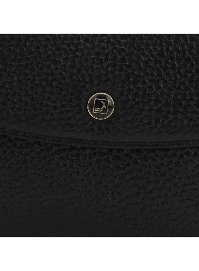 Black Leather Zip-Around Wallet for Women – image 7