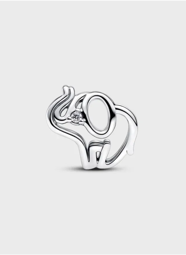 Sterling Silver Openwork Elephant Charm for Pandora Moments Bracelets – image 2