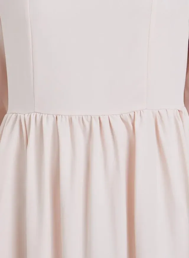 Round Neck Split Sleeve Solid Maxi Dress – image 4