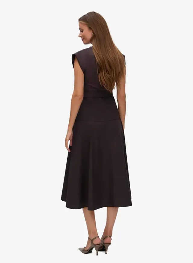 Brenda Sleeveless Crew Neck 7/8 Midi Dress – image 2