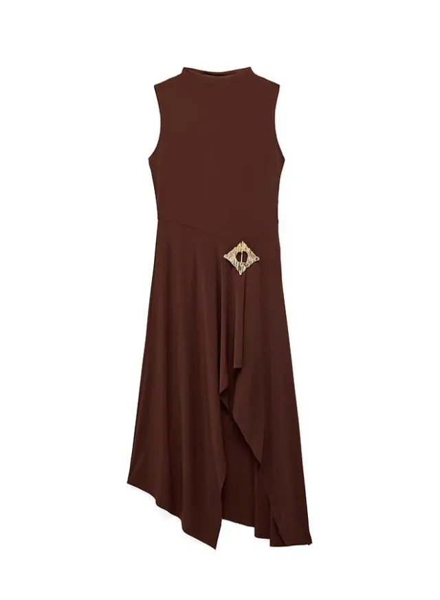 Asymmetric Sleeveless Midi Dress – صورة 4
