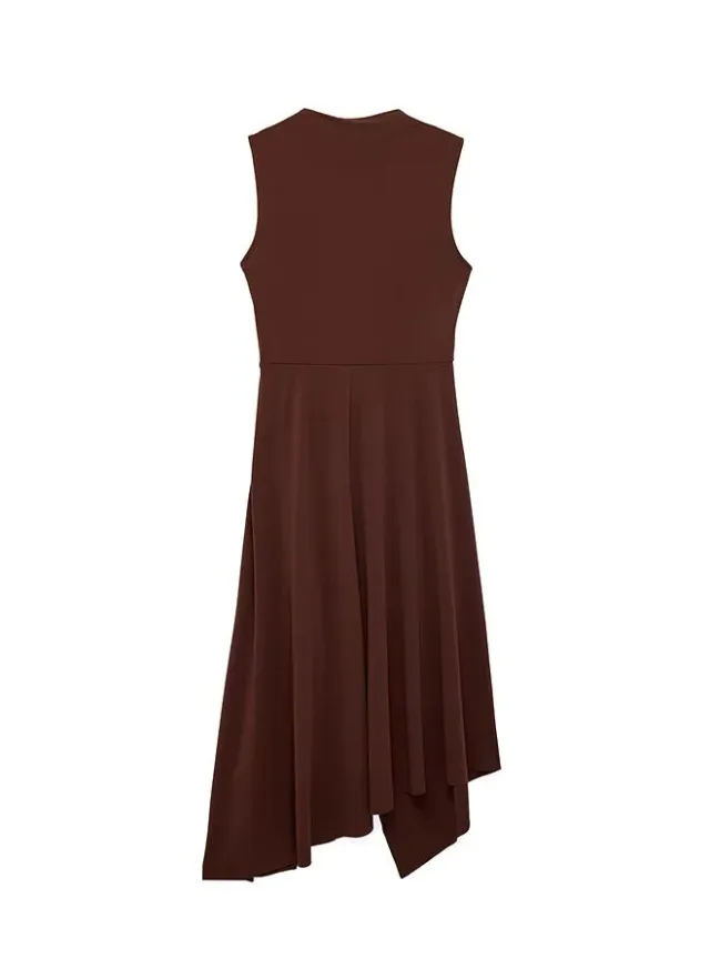 Asymmetric Sleeveless Midi Dress – صورة 5