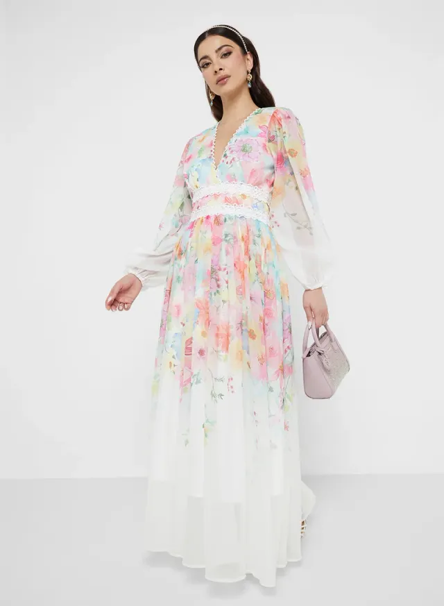 Floral Chiffon Maxi Dress