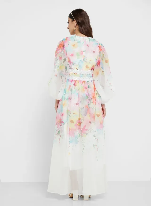 Floral Chiffon Maxi Dress – image 2