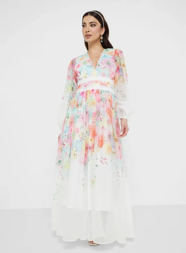 Floral Chiffon Maxi Dress – image 4