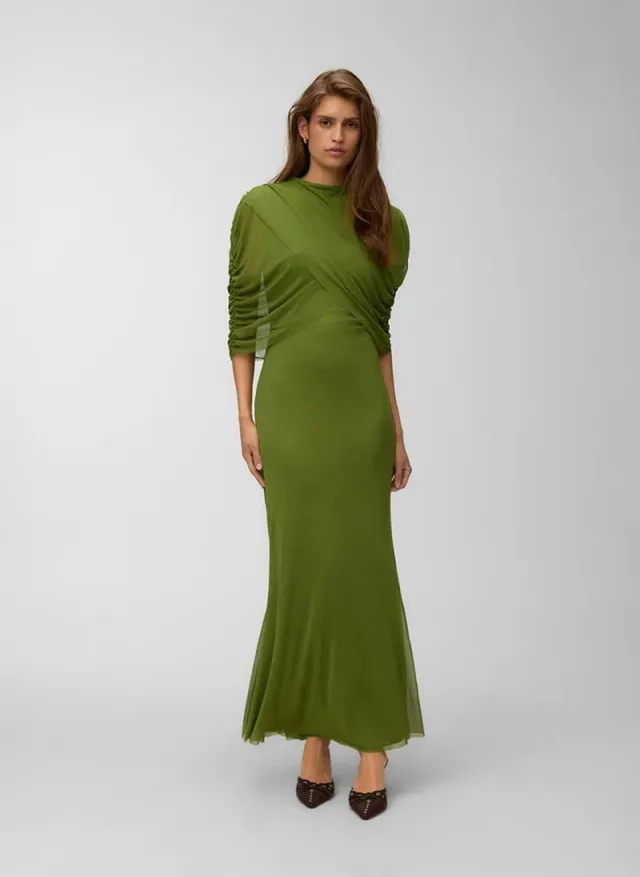 Women's VMROSETTA Half Sleeve Mesh Maxi Jersey Dress