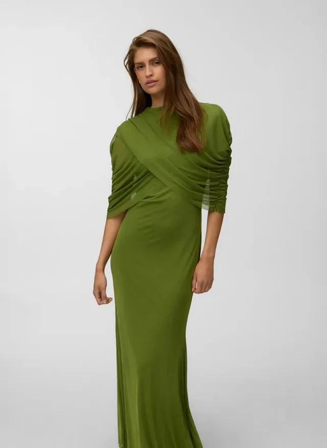 Women's VMROSETTA Half Sleeve Mesh Maxi Jersey Dress – صورة 2
