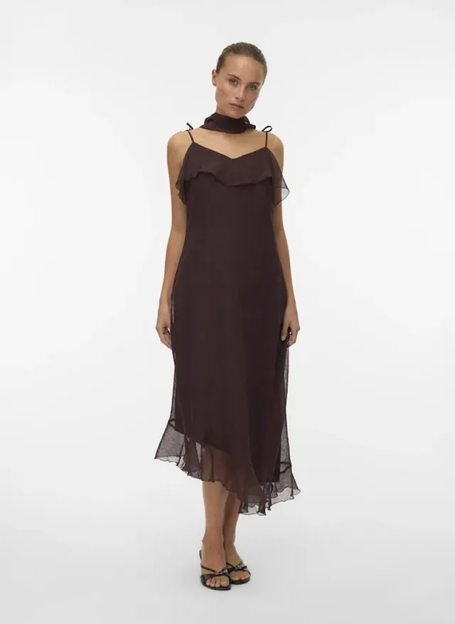 Women's VMSABRINA Black Scarf Flounce Dress Woven – صورة 2