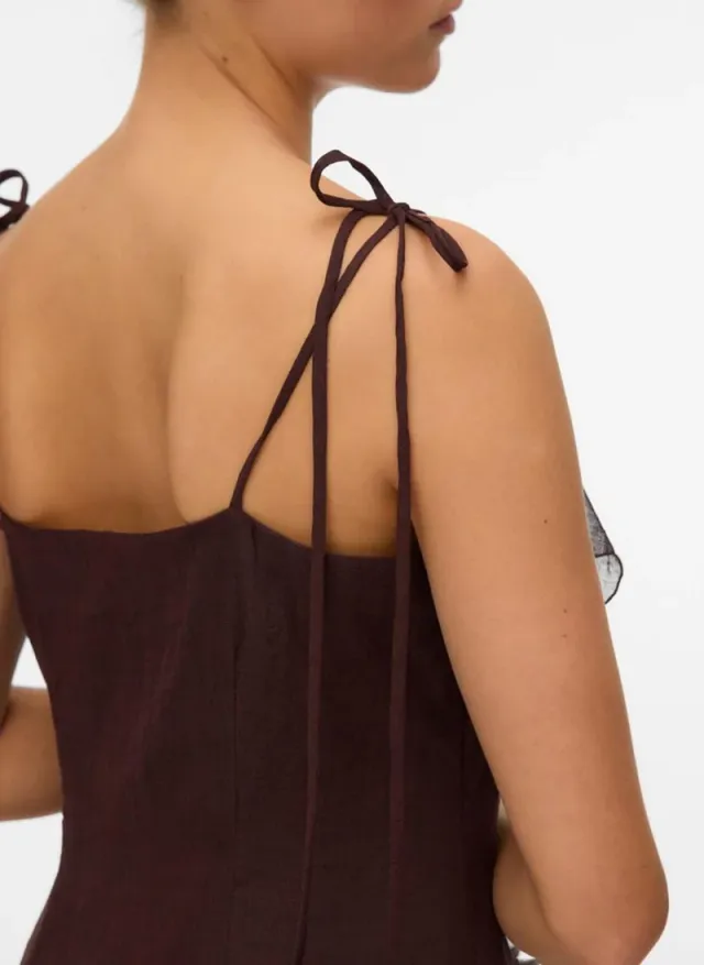 Women's VMSABRINA Black Scarf Flounce Dress Woven – صورة 4