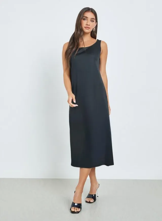 Black Kimono Sleeve Maxi Dress with Buckle Detail – image 5