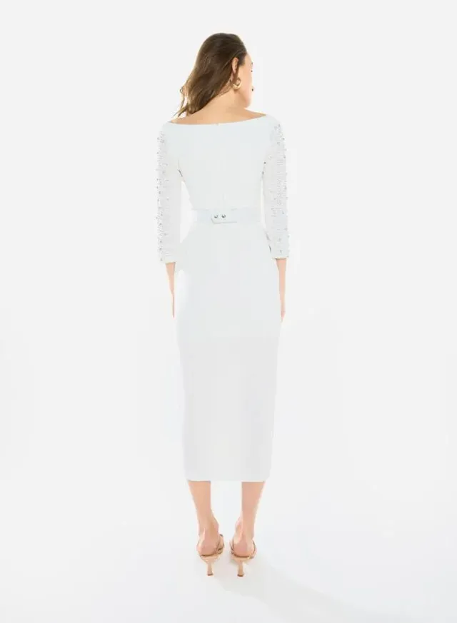 Women Embellished Sleeve Midi Dress – image 5