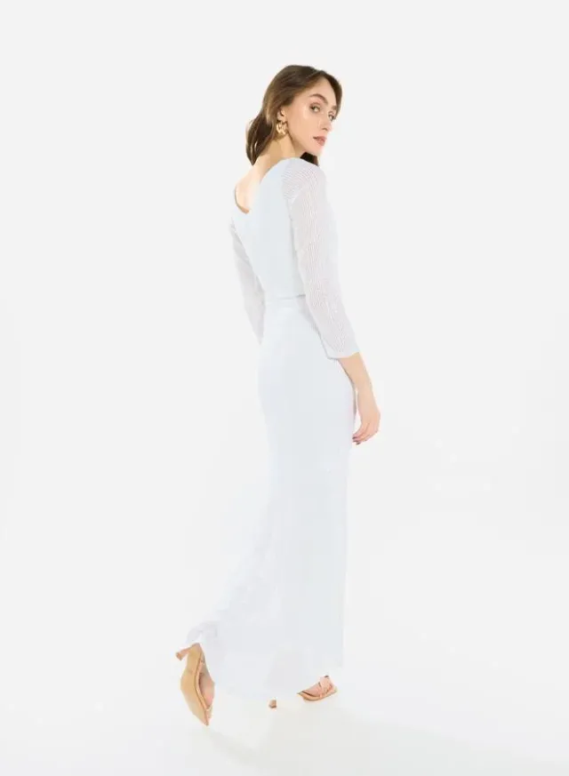 Women Sequin Wrap Slit Maxi Dress – image 6