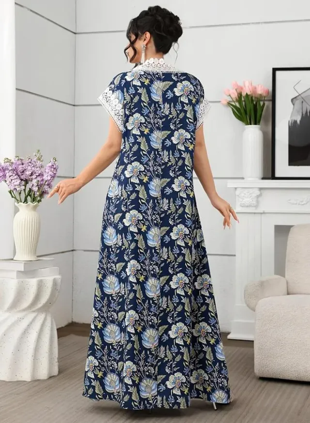 Ladies' lace patchwork printed dress – image 3