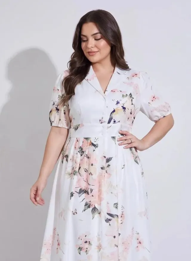 Floral Short Sleeves Shirt Maxi Dress – image 2