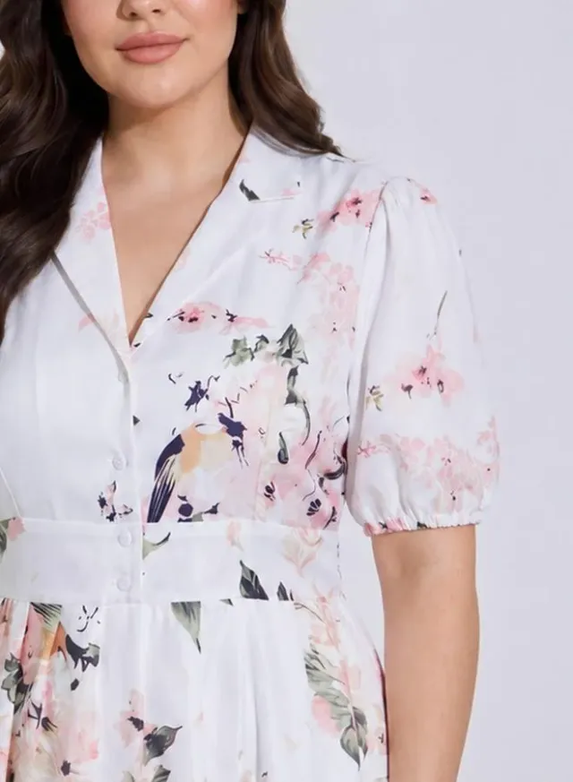 Floral Short Sleeves Shirt Maxi Dress – image 3