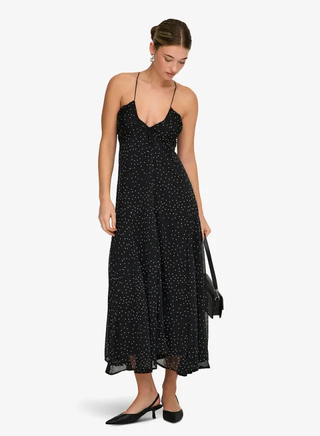فستان ماكسي بحزام من أونليلي منسوج