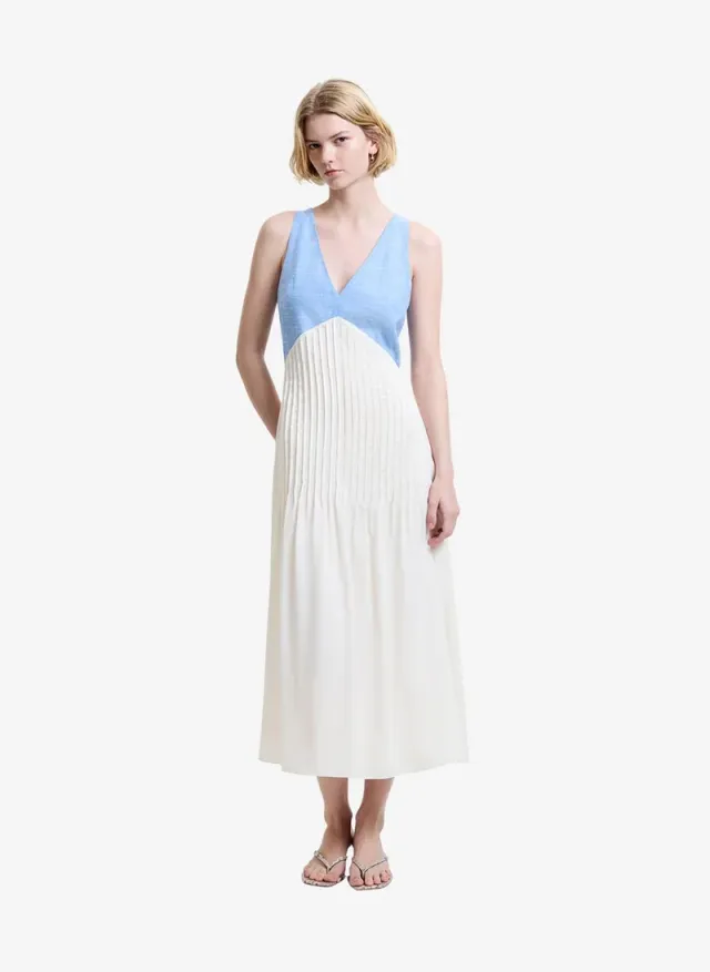 Women's Mid Wash/Porcelain Colby Chambray Lace Mix Dress