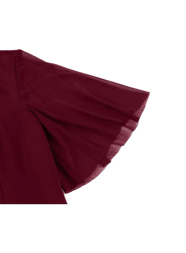 Elegant Button Detail Dress Red Work  Casual Dress Cocktail Swing Dress – image 6