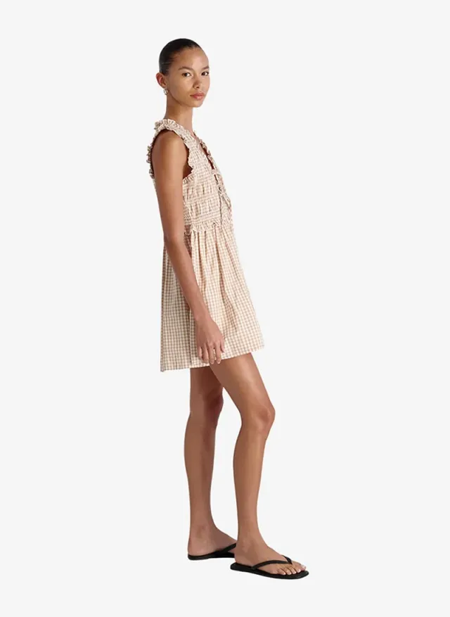Women's Petit Ging Almnd Nde Rhodes Pop Gingham Smockd Dress – صورة 4