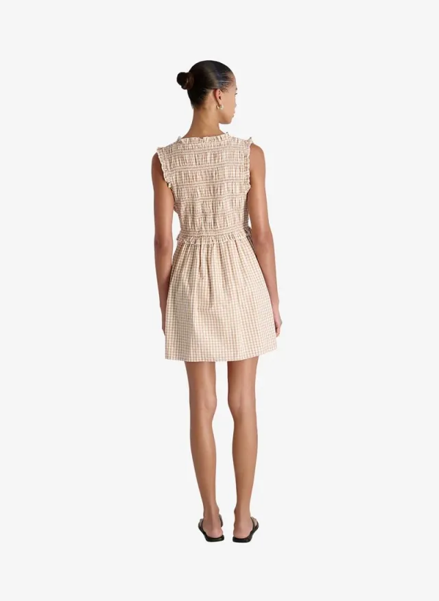 Women's Petit Ging Almnd Nde Rhodes Pop Gingham Smockd Dress – صورة 6