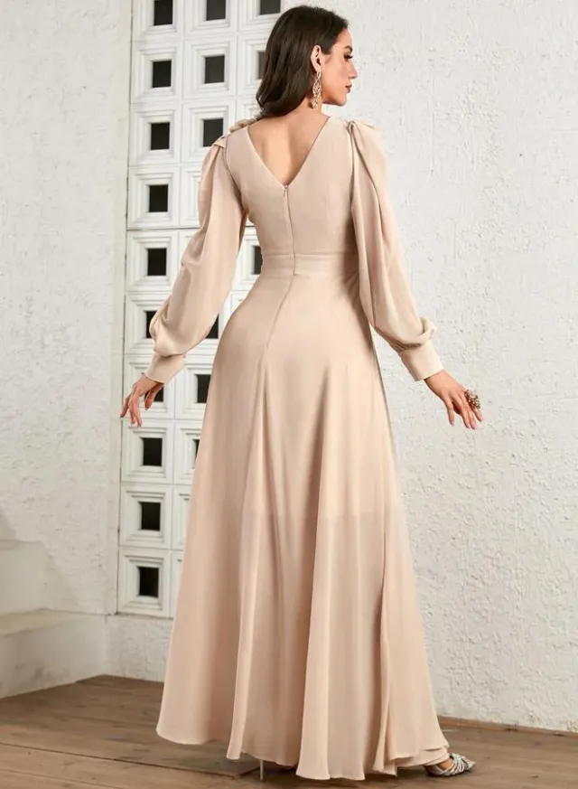 Green 3D Flower Detail Fold Pleat Maxi Dress – image 2
