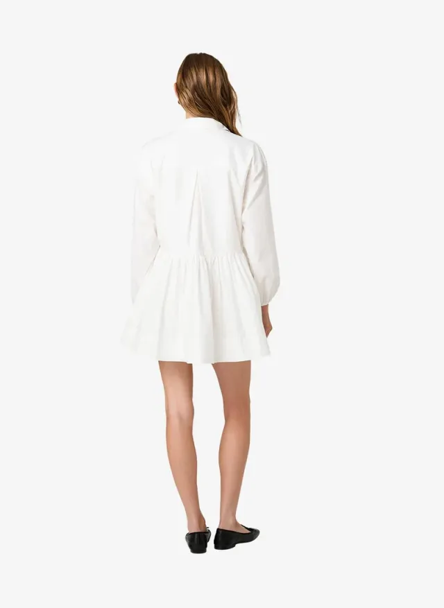 Women's Summer White Cambria Ctn Flr Mini Ls Dress – صورة 4