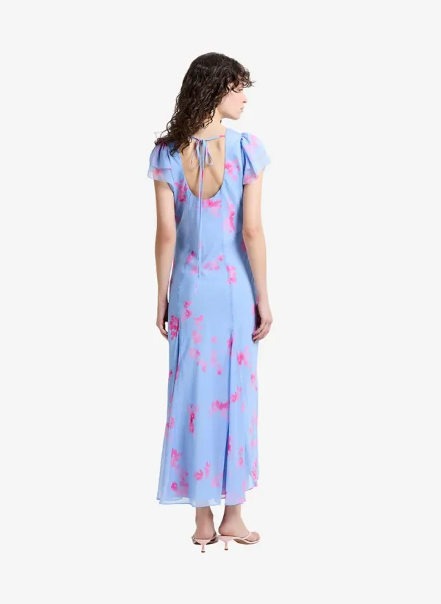 Women's Blue/Pink Multi Myla Hallie Crinkle Tea Dress – صورة 3