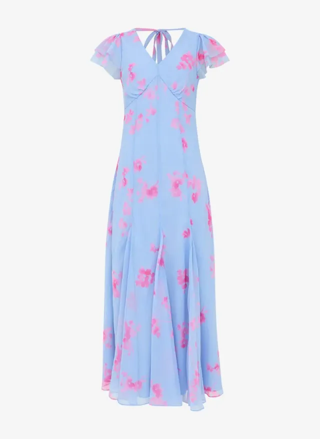Women's Blue/Pink Multi Myla Hallie Crinkle Tea Dress – صورة 5
