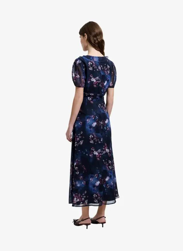 Women's Navy Multi Clara Emina Midi Smock Dress – صورة 2