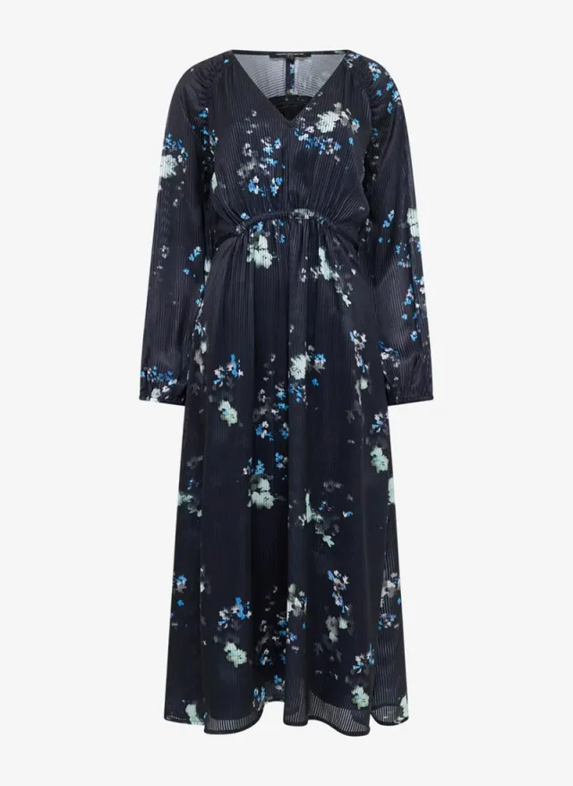 Women's Navy Multi Clara Emina Midi Smock Dress – صورة 6