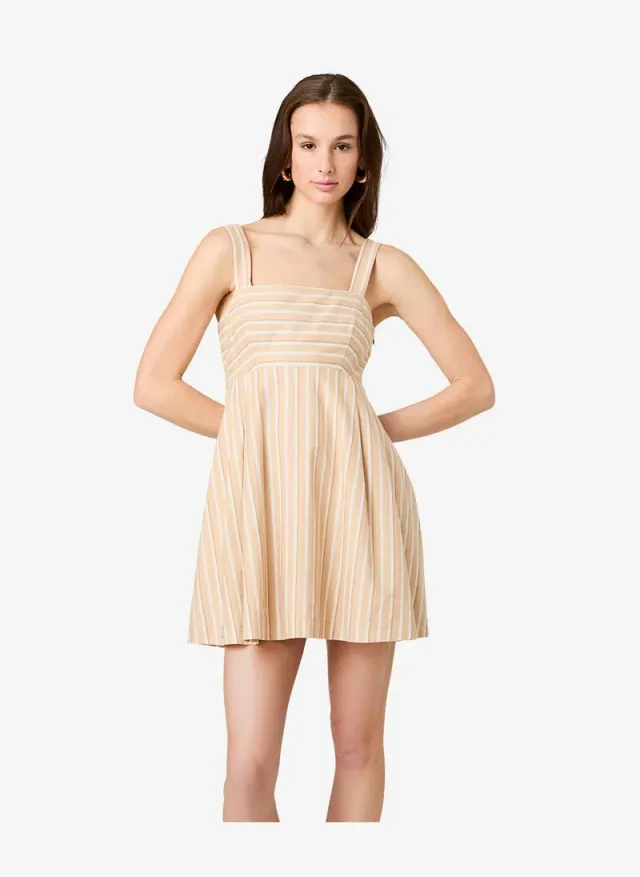 Women's Sandlot Stripe Aspen Linen Babydoll Mini Dress – صورة 3