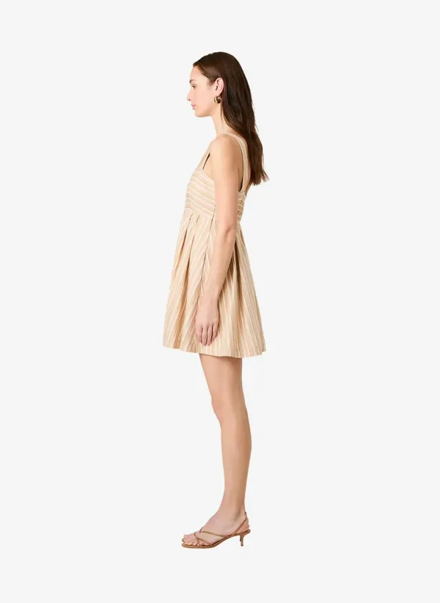 Women's Sandlot Stripe Aspen Linen Babydoll Mini Dress – صورة 4