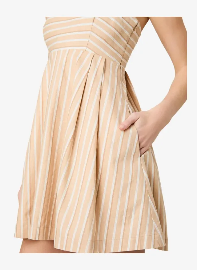 Women's Sandlot Stripe Aspen Linen Babydoll Mini Dress – صورة 6