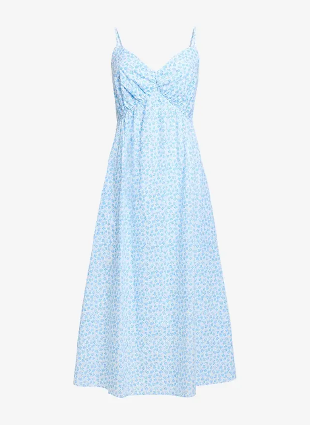 Women's White-Poolside Blue Rhodes Pop Stacey Flr Midi Dress – صورة 7
