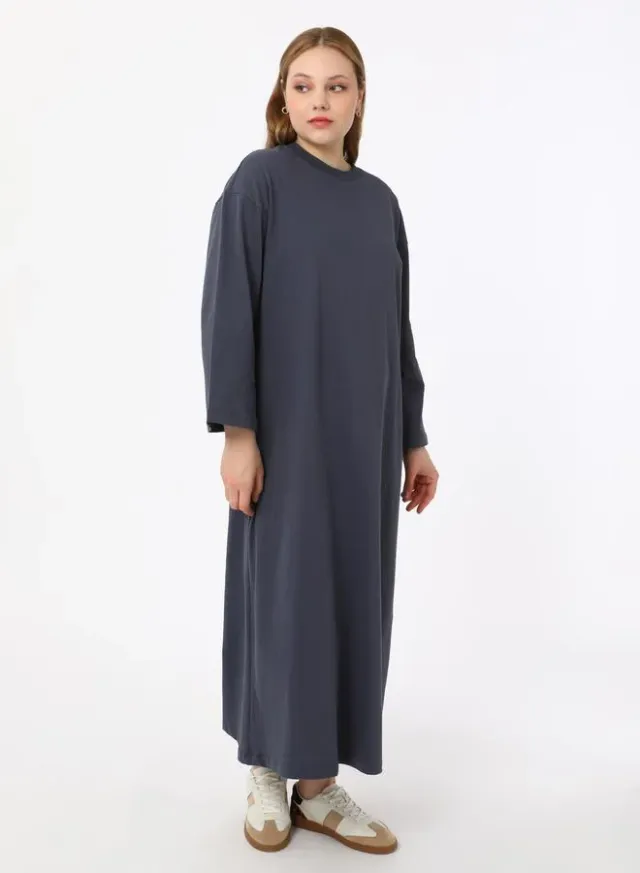 Plus Grey T-Shirt Maxi Dress – image 2