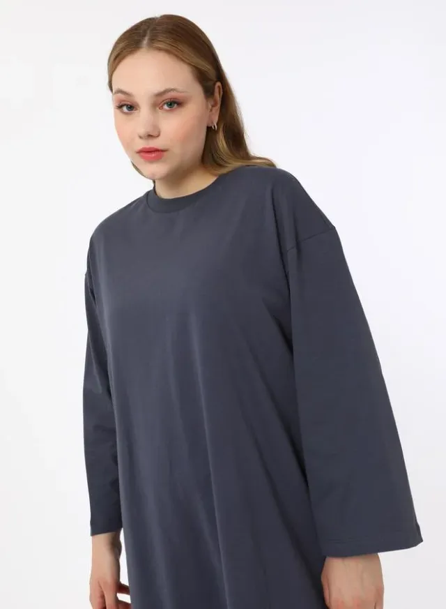 Plus Grey T-Shirt Maxi Dress – image 3